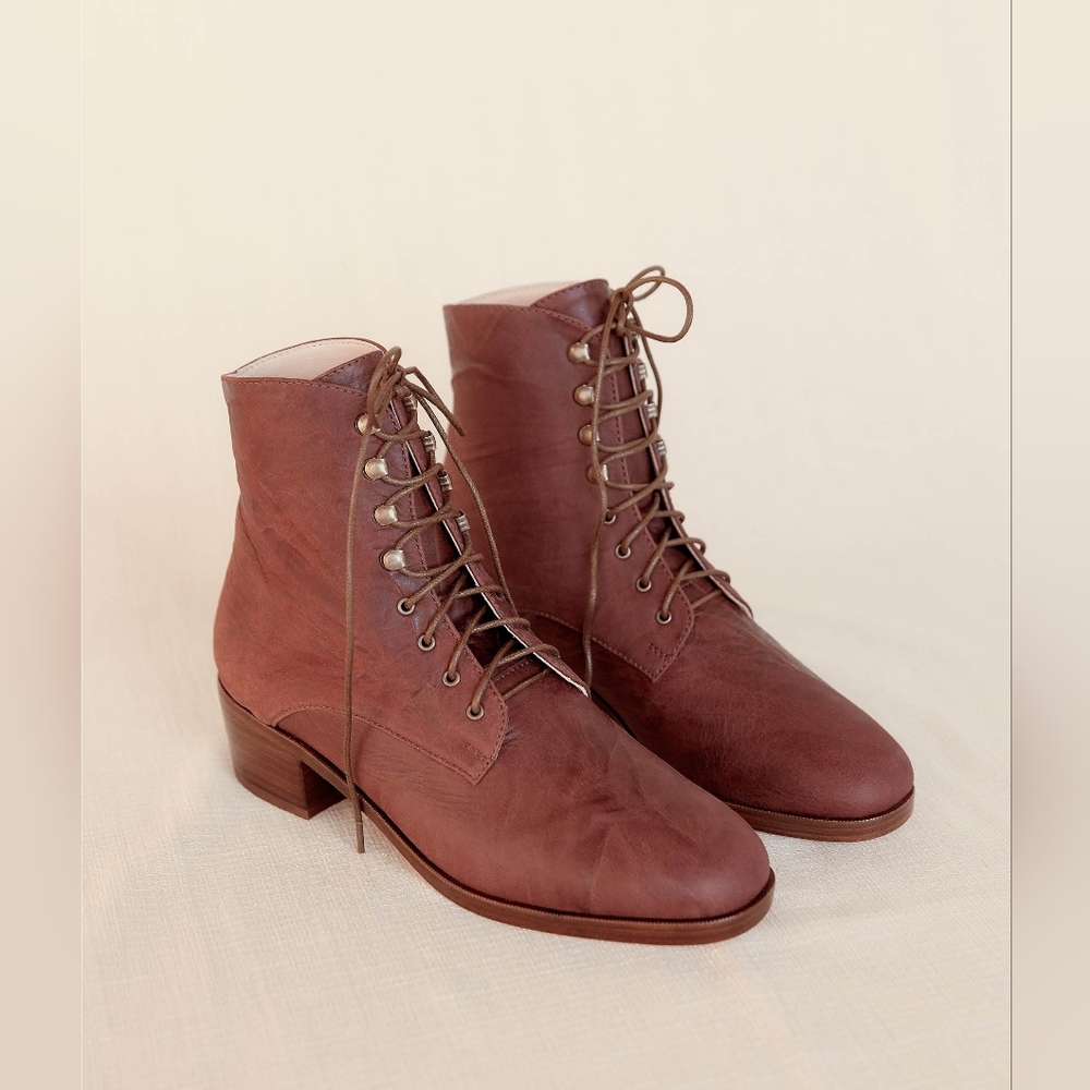 Christy Dawn the dawn boot in mahogany leather, 8 - Picture 3 of 4